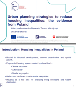 Urban planning strategies to reduce housing inequalities: the evidence from Poland